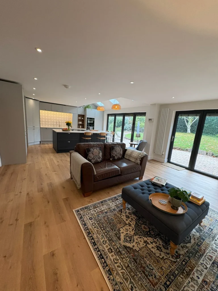 Open plan living and kitchen extension by Parker Grears