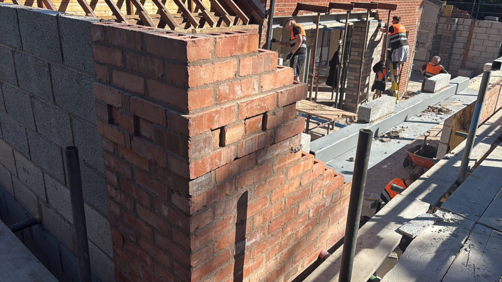 Structural steels and new facing brickwork on a double storey scheme in Leicestershire